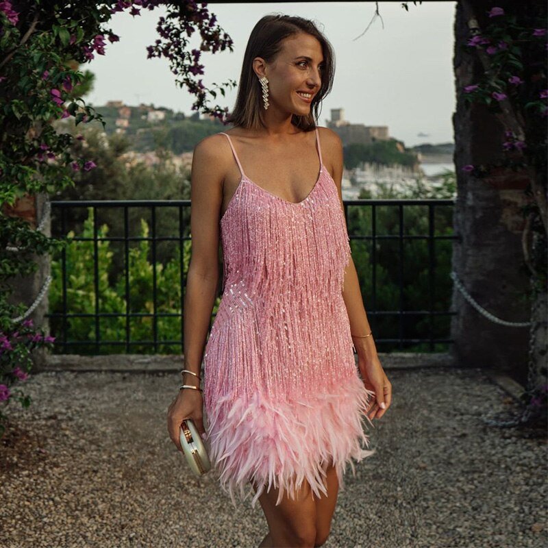 JULIETTE - GLAMOUR FEATHER DRESS