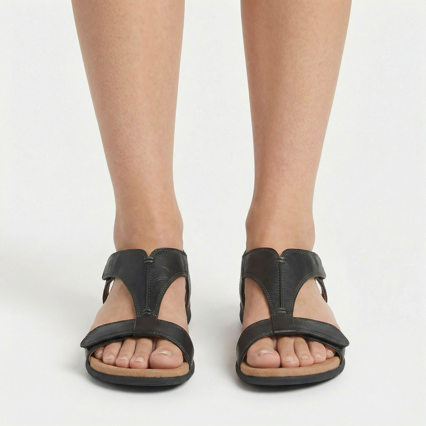 Casual Open-Toe Sandals - Cushioned Insole, Adjustable Velcro Straps, Non-Slip Sole