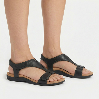 Casual Open-Toe Sandals - Cushioned Insole, Adjustable Velcro Straps, Non-Slip Sole