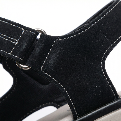Comfort Walking Sandals - Shock-Absorbing Layered Sole, Adjustable Fit