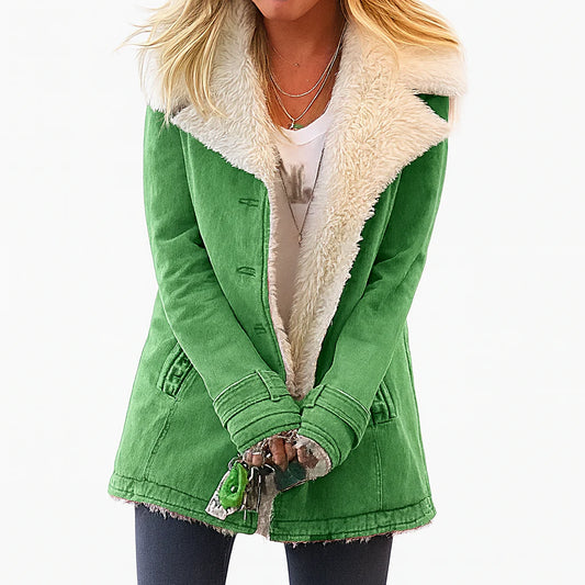 Corduroy Coat With Shearling Collar