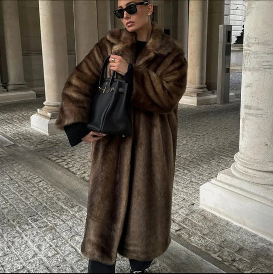 Longline Faux Fur Coat