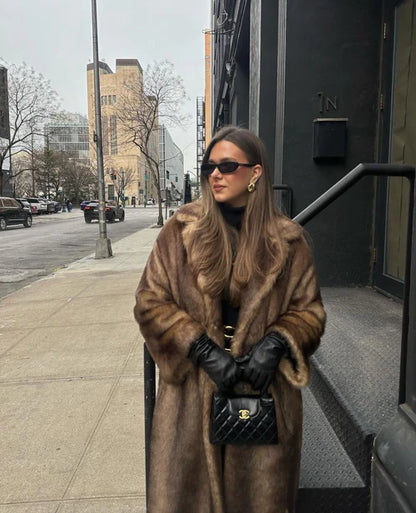 Longline Faux Fur Coat
