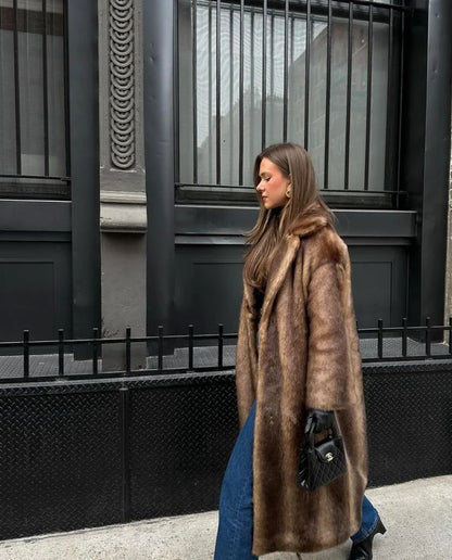 Longline Faux Fur Coat