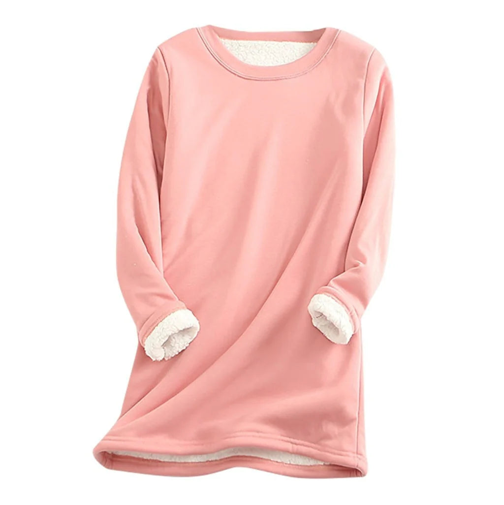 Fleece-Lined Long Sweatshirt