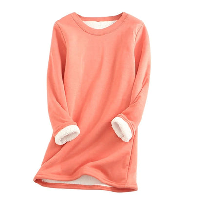 Fleece-Lined Long Sweatshirt
