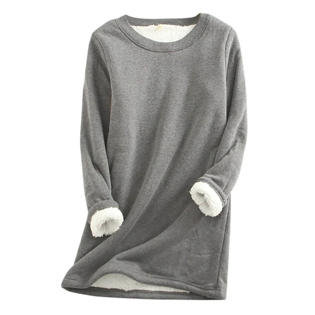 Fleece-Lined Long Sweatshirt