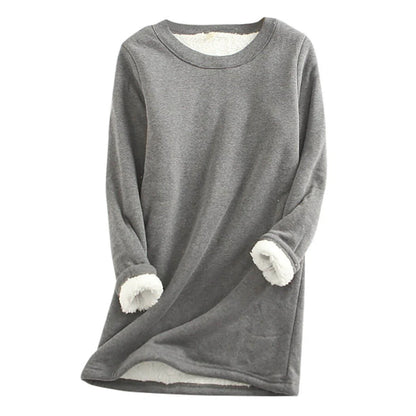 Fleece-Lined Long Sweatshirt