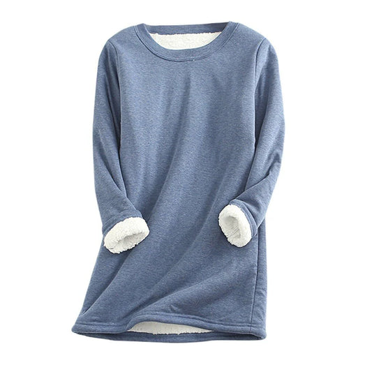 Fleece-Lined Long Sweatshirt
