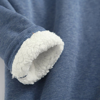 Fleece-Lined Long Sweatshirt