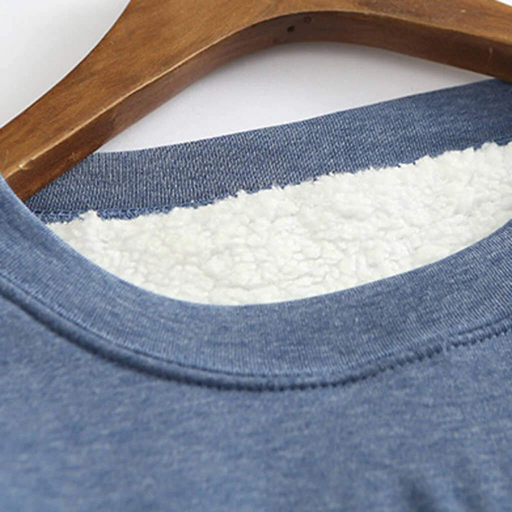 Fleece-Lined Long Sweatshirt