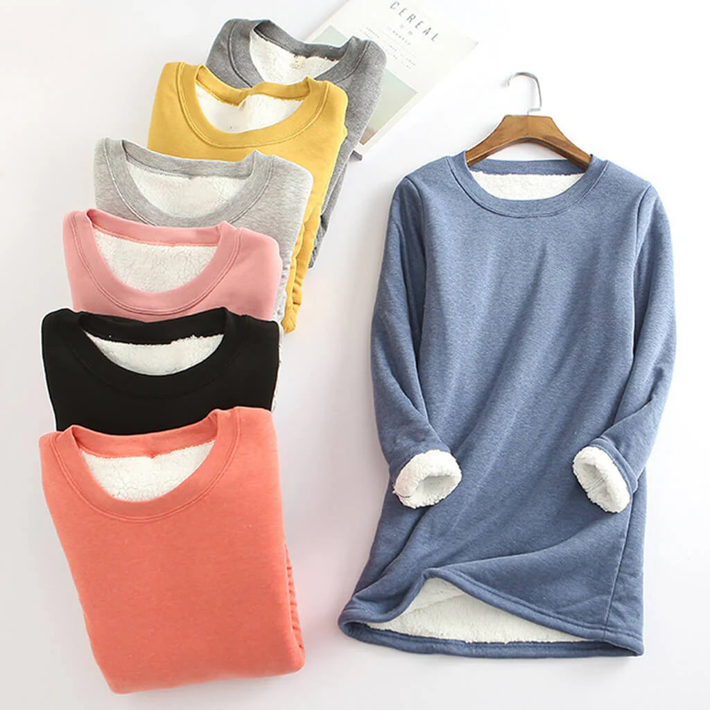 Fleece-Lined Long Sweatshirt