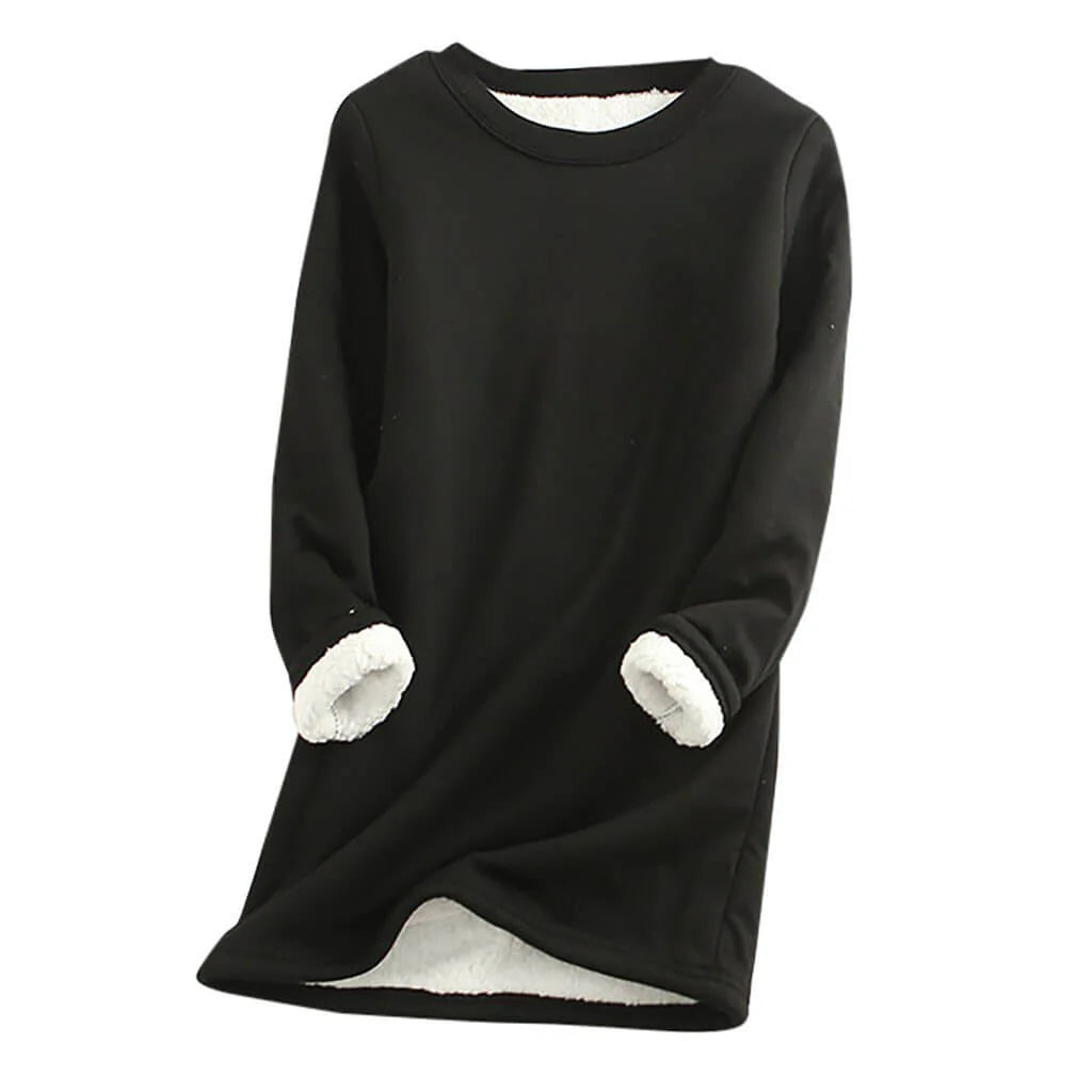 Fleece-Lined Long Sweatshirt