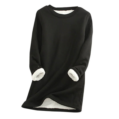 Fleece-Lined Long Sweatshirt
