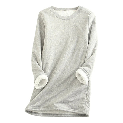 Fleece-Lined Long Sweatshirt