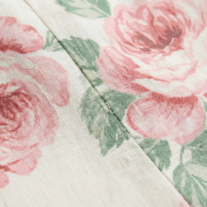 Ivory Floral Fit & Flare Mini Dress - Sweetheart Neckline, Pleated Skirt, Sleeveless