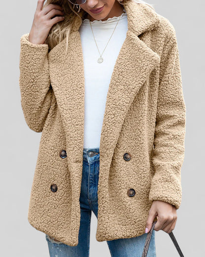 Textured Button Front Coat