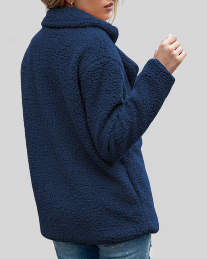 Textured Button Front Coat
