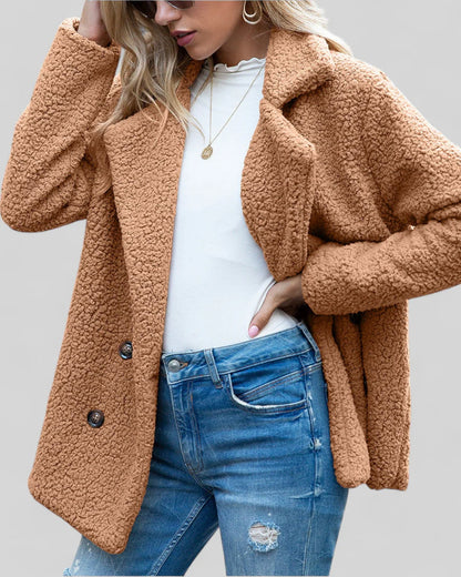 Textured Button Front Coat