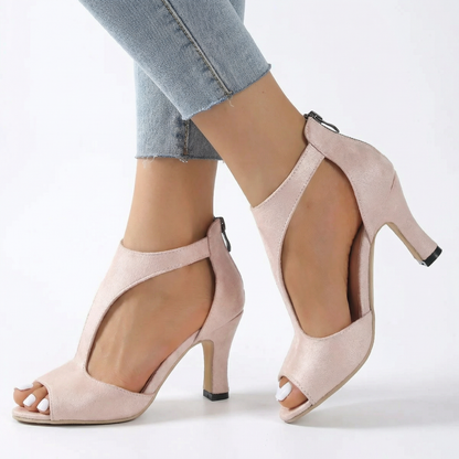 High Heel Sandals - Open Toe, Stable Heel, Anti-Slip Sole