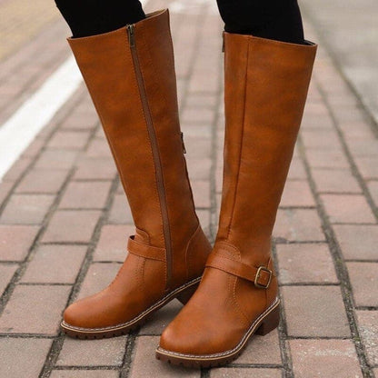 Knee High Riding Boots With Side Zip