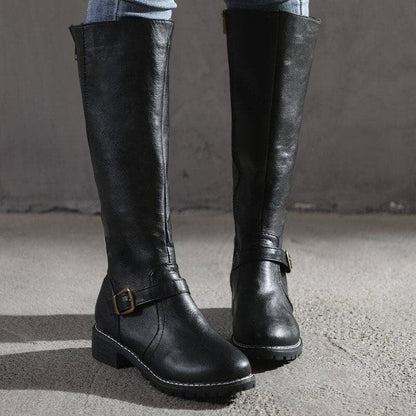 Knee High Riding Boots With Side Zip