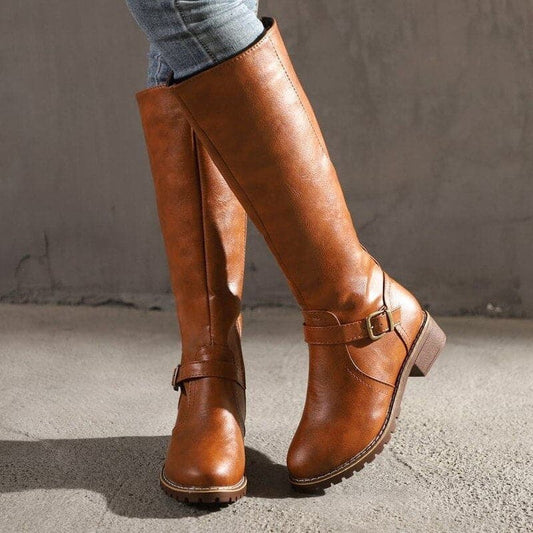 Knee High Riding Boots With Side Zip