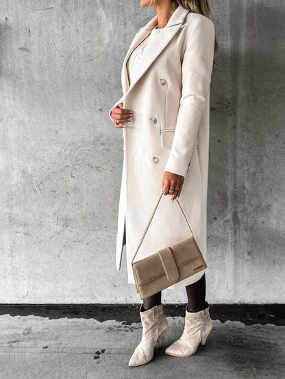 Structured Double Breasted Coat For Fall