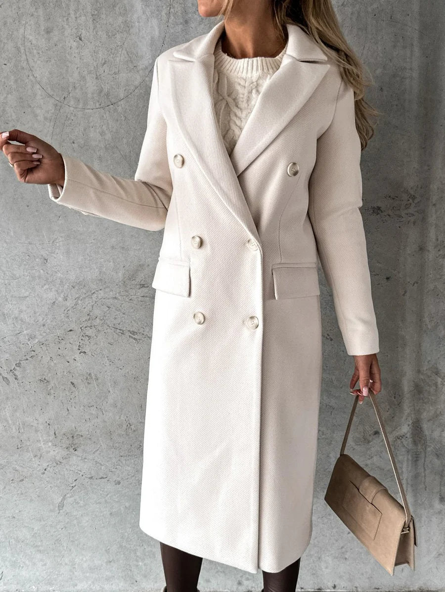 Structured Double Breasted Coat For Fall