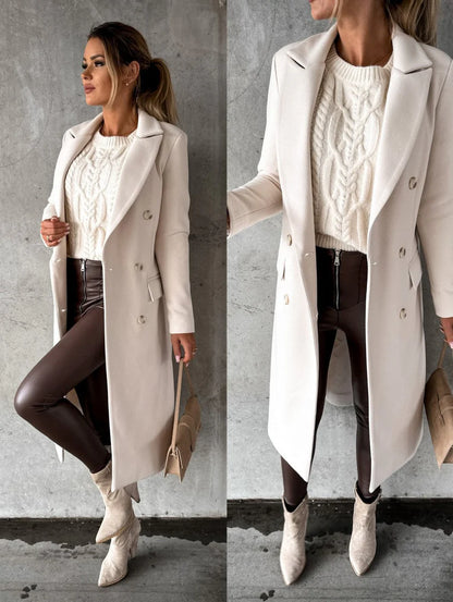 Structured Double Breasted Coat For Fall