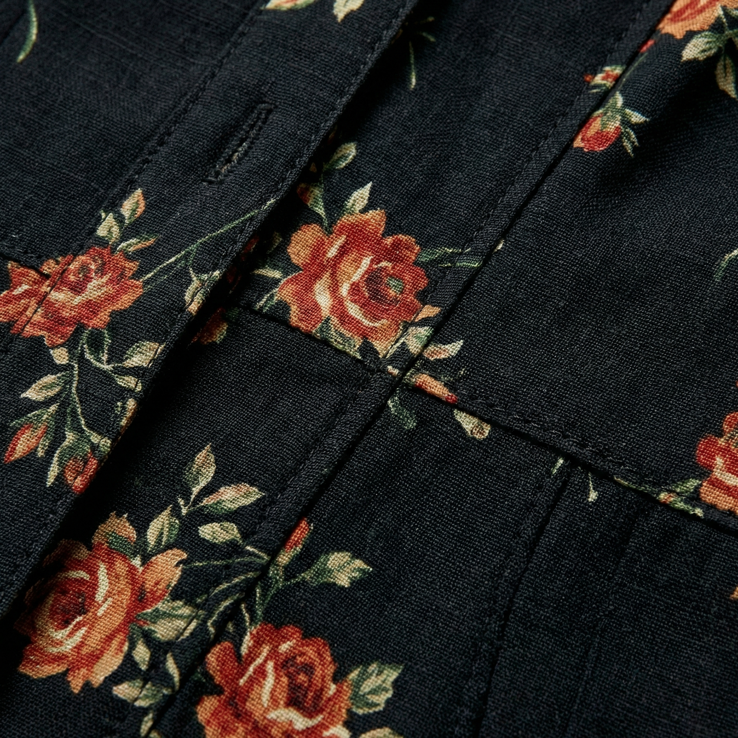 Black Floral Maxi Dress - V-Neck, Short Sleeve