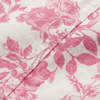 Ivory Floral Denim Mini Dress - Stretchy Fabric, Open Back, Back Bow