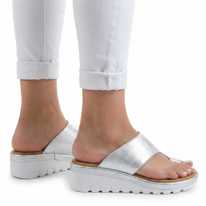 Orthopedic Bunion Corrector Sandals - Toe-Ring Design, Arch Support, Cushioned Nano-Foam Sole