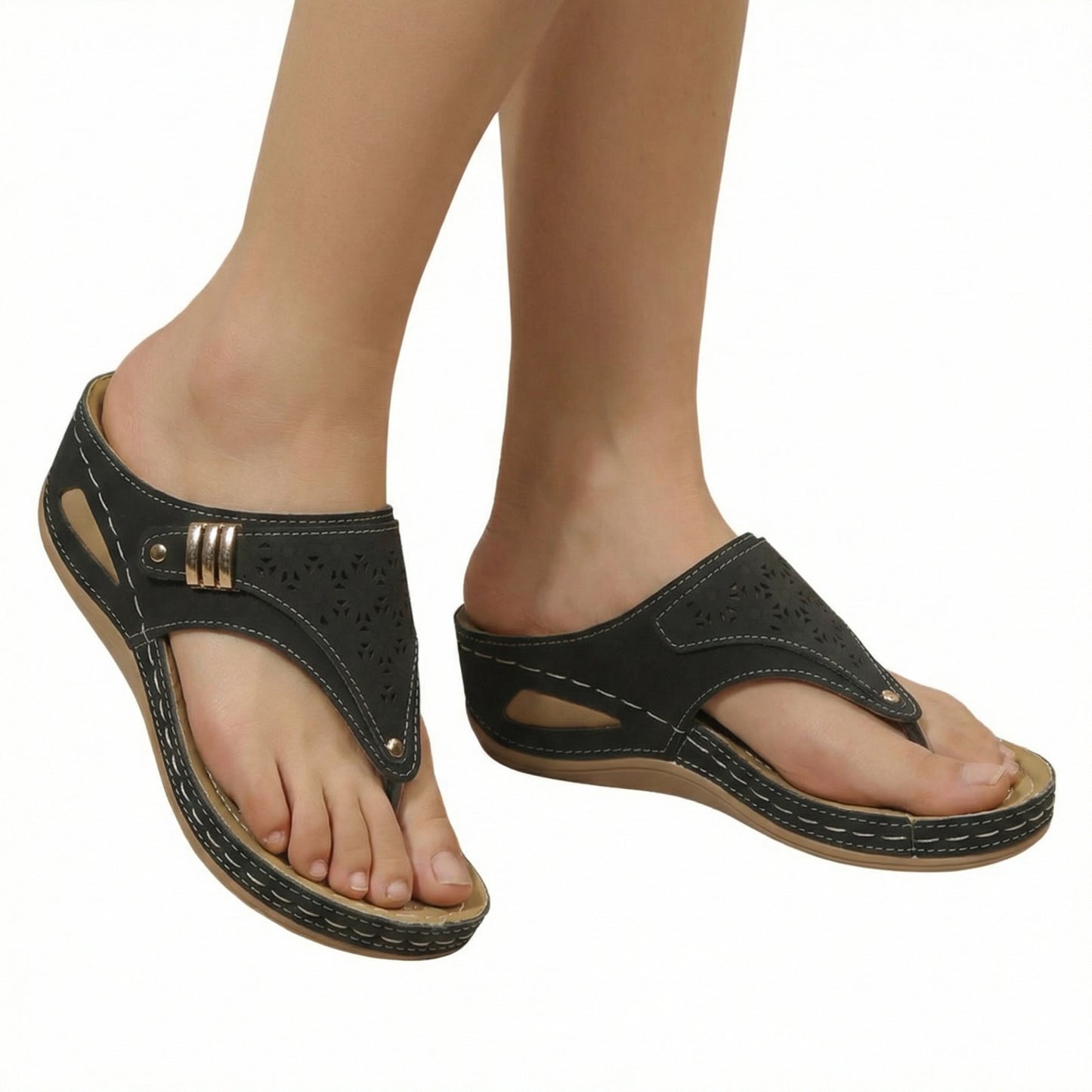 Orthopedic Support Sandals - Deep Heel Cradle, Arch Support, Shock-Absorbing Sole