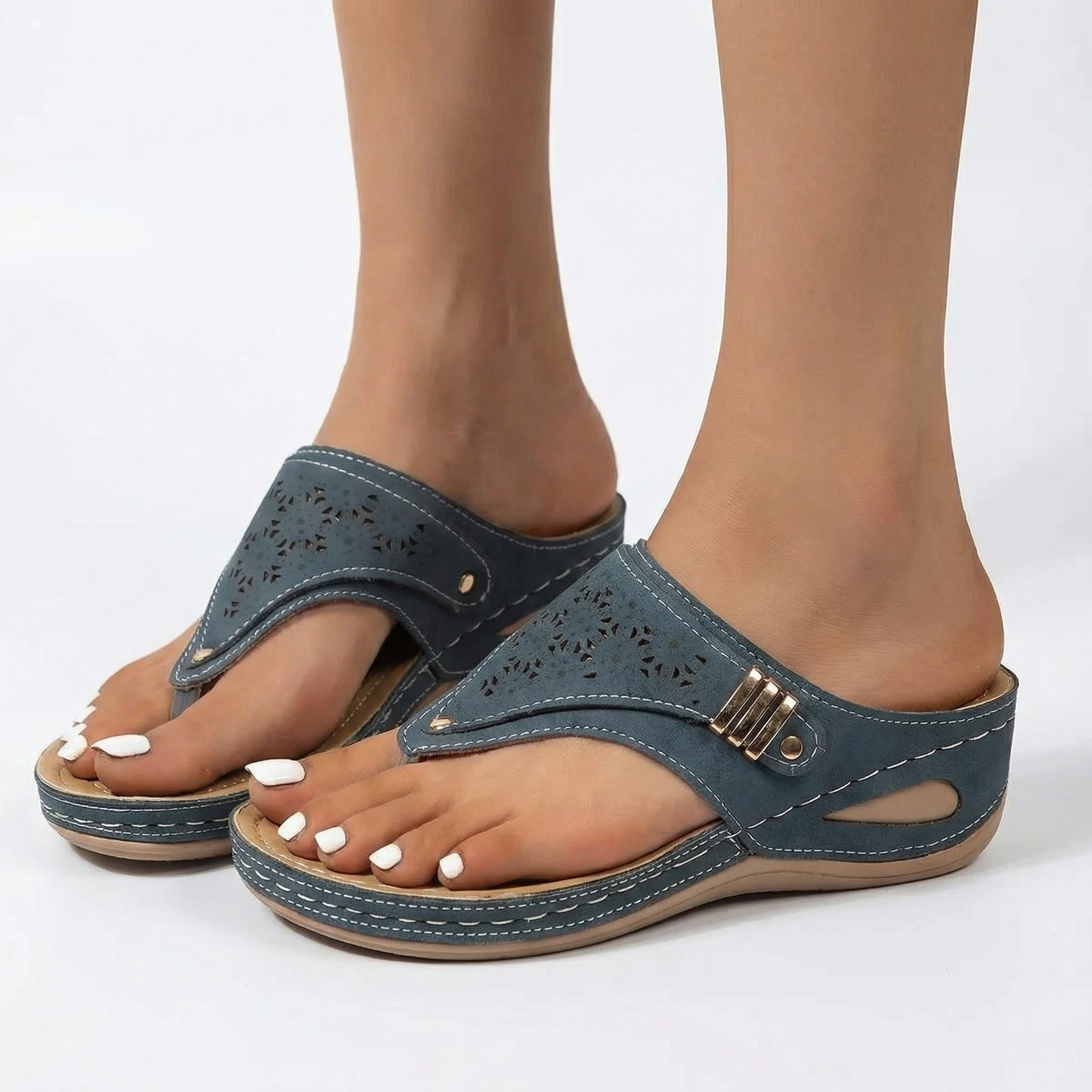 Orthopedic Support Sandals - Deep Heel Cradle, Arch Support, Shock-Absorbing Sole