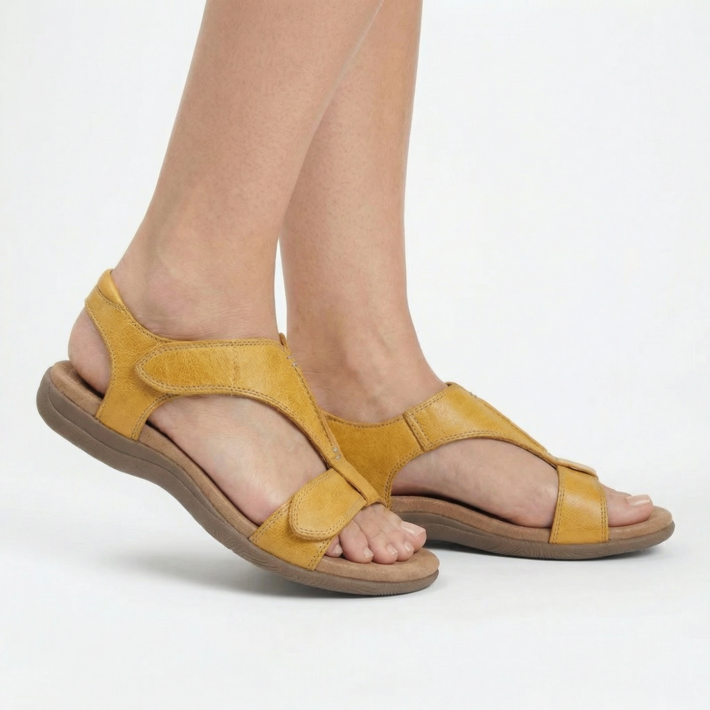 Orthopedic Support Sandals - Arch Support Footbed, Adjustable Velcro Straps, Non-Slip Sole