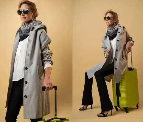 Oversized Button Coat With Hood