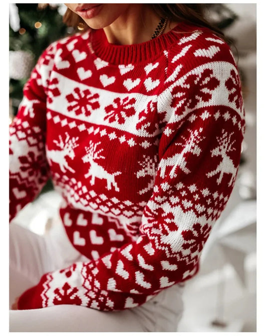 Fair Isle Sweater With Reindeer Pattern