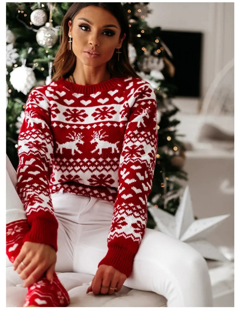 Fair Isle Sweater With Reindeer Pattern