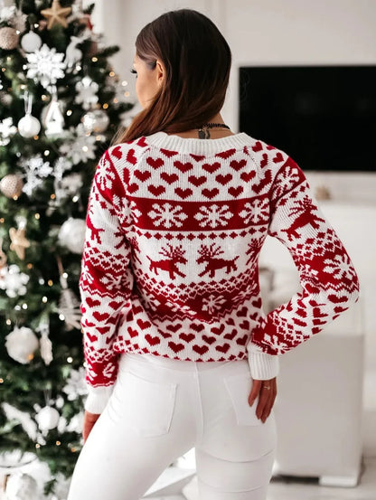 Fair Isle Sweater With Reindeer Pattern
