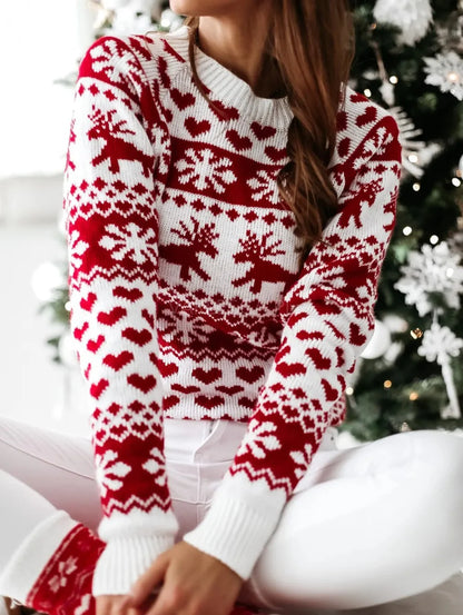 Fair Isle Sweater With Reindeer Pattern