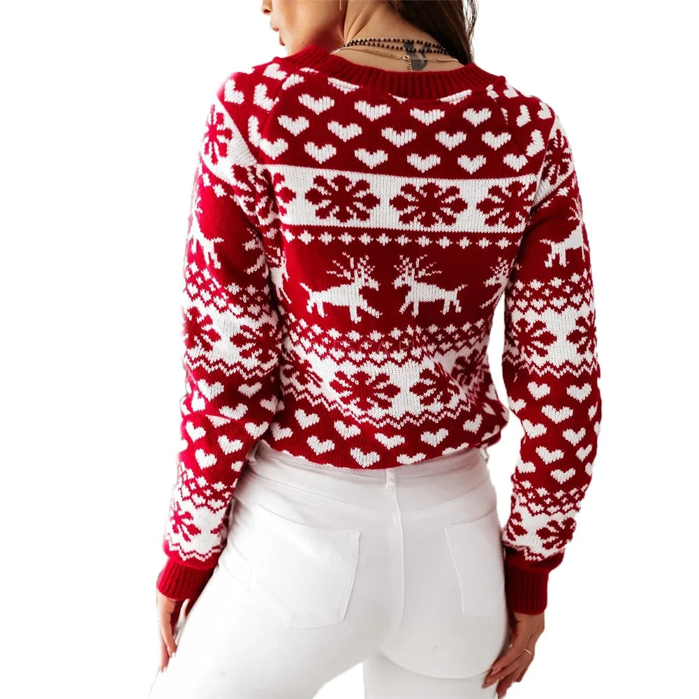 Fair Isle Sweater With Reindeer Pattern