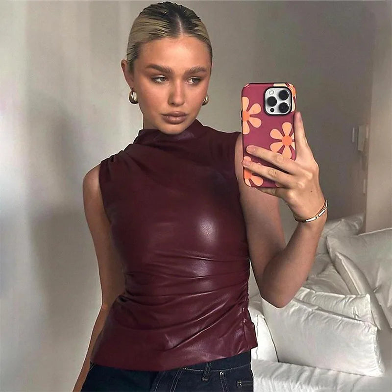 EVIANNA - ICONIC LEATHER TOP