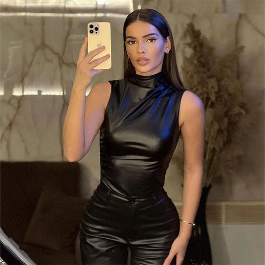 EVIANNA - ICONIC LEATHER TOP