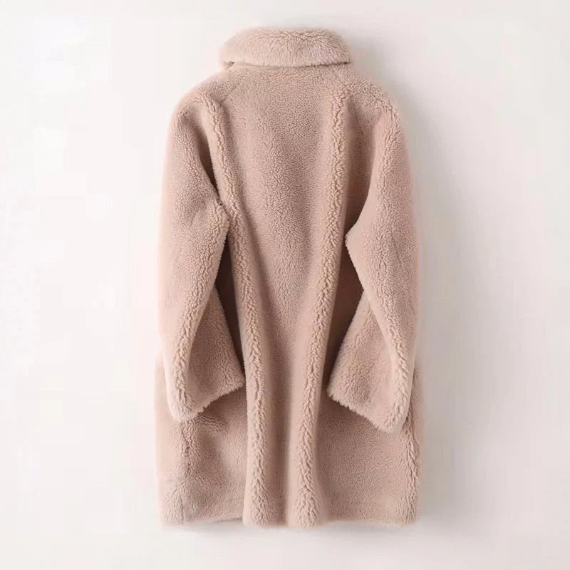 Shearling Double Breasted Coat