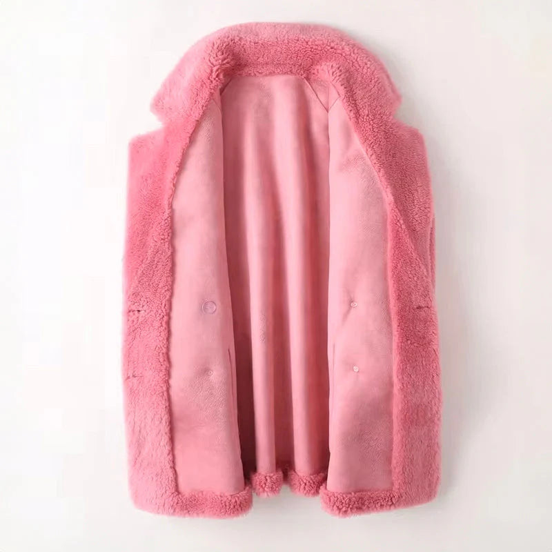 Shearling Double Breasted Coat