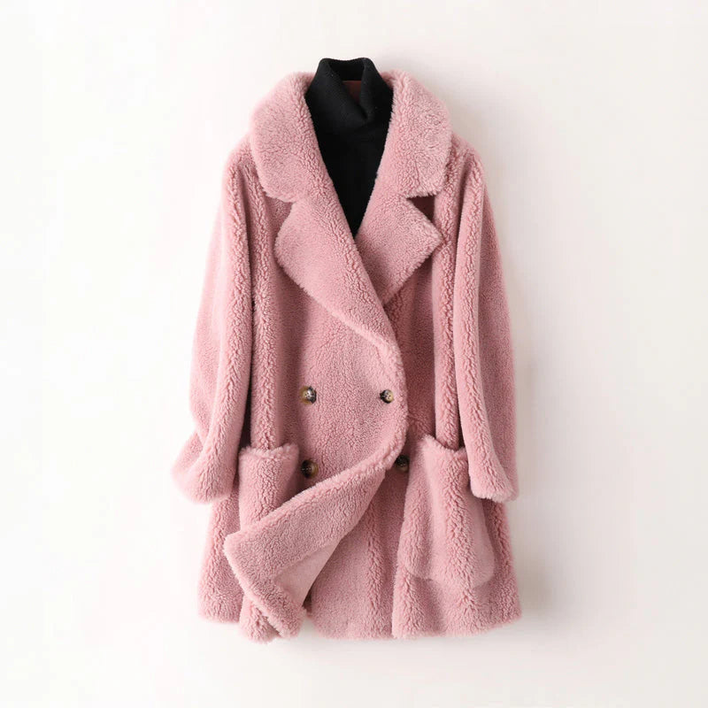 Shearling Double Breasted Coat