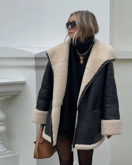 Oversized Shearling Lined Jacket
