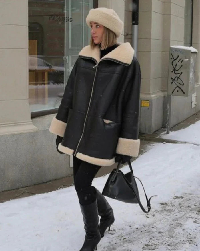 Oversized Shearling Lined Jacket