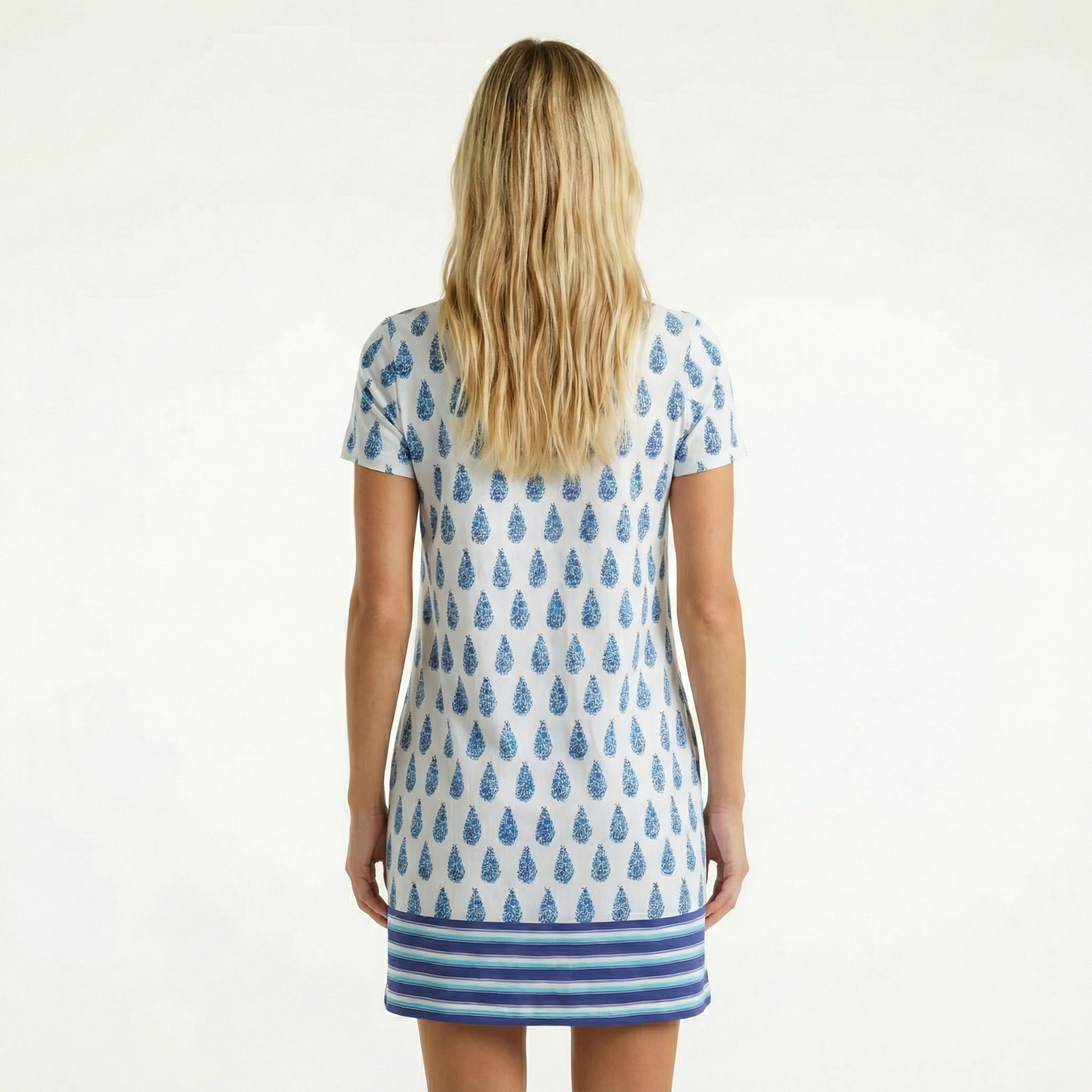 White Short Sleeve Shift Dress - UPF 50+ Protection, Breathable Fabric, Pockets